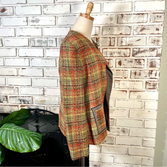 Vintage Harve Benard Plaid Tweed Unique Multi Houndstooth Longsleeve Blazer - Picture 5 of 10